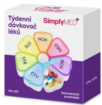 SimplyMed Dávkovač léků týdenní YHL075 -Flower