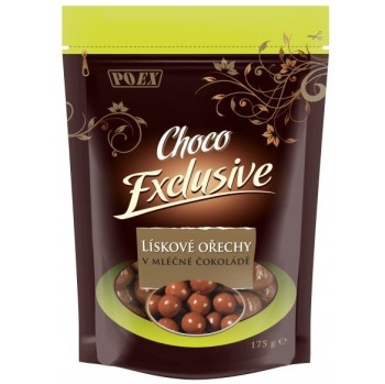 Poex Choco Exclusive Lískové ořechy v mléčné čokoládě 175g