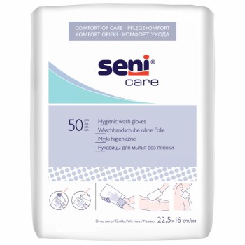 Seni Care mycí žínky bez fólie 22.5x16cm 50ks