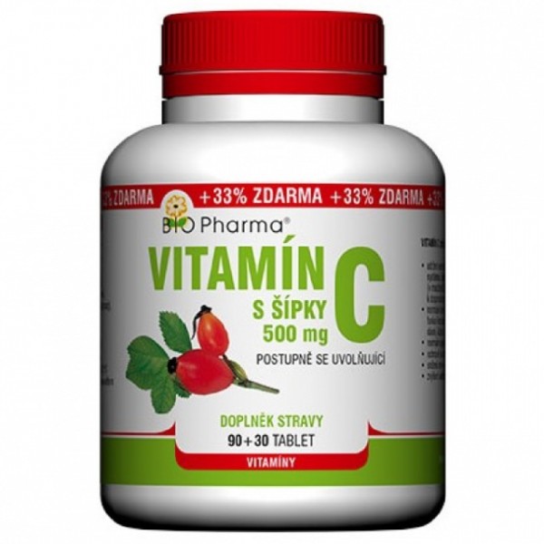 Vitamín C 500mg s šípky prodl.účinek tbl.90+30