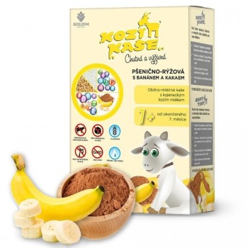 Kozí kaše pšenično-rýžová banán-kakao 7m 225g