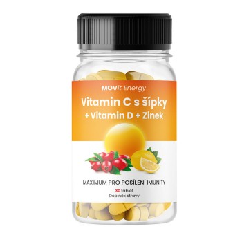 MOVit Vitamin C s šípky+Vitamin D+Zinek tbl.30