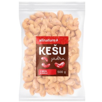 Allnature Kešu v medu a chilli 500g