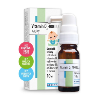 Vitamin D3 400 I.U. kapky 10 ml Generica