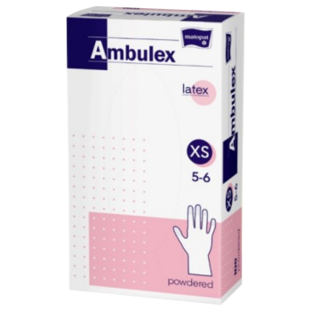 Ambulex rukavice latexové jemně pudrované XS 100ks