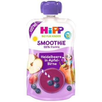 HiPP Smoothie Kapsička Jablko-Hruška-Borůvky BIO 120ml