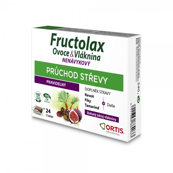 Fructolax Ovoce&Vláknina Žvýkací kostky 24 ks 