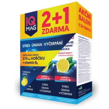 IQ Mag hořčík + B6 šumivé tablety 40+20 zdarma