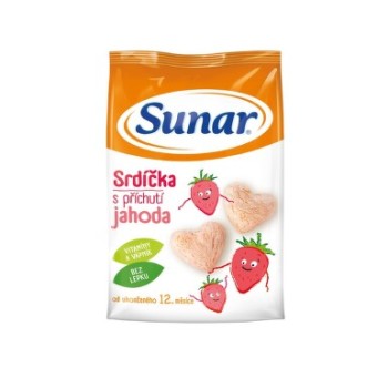 Sunar dětský snack jahodová srdíčka 50g