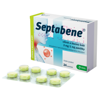 Septabene citron a bezový květ 3mg/1mg pas.24