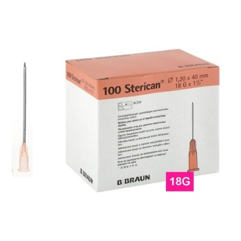 Injekční jehla STERICAN 18G/1.2x40mm růžová sterilní 100ks
