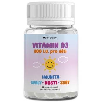 MOVit Vitamin D3 800 I.U. pro děti 90tbl