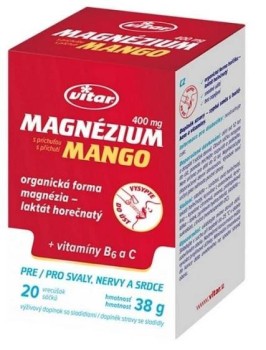 Vitar Magnezium 400mg+vit.B6+vit.C 20 sáčků