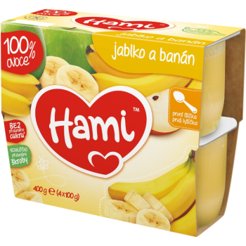 Hami 100% ov. jablko a banán 4x100g 4M