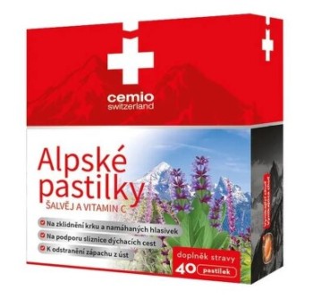 Cemio Alpské pastilky Šalvěj a vitamin C past.40