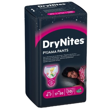 HUGGIES DryNites kalh.abs.M 4-7/girls/17-30kg/10ks