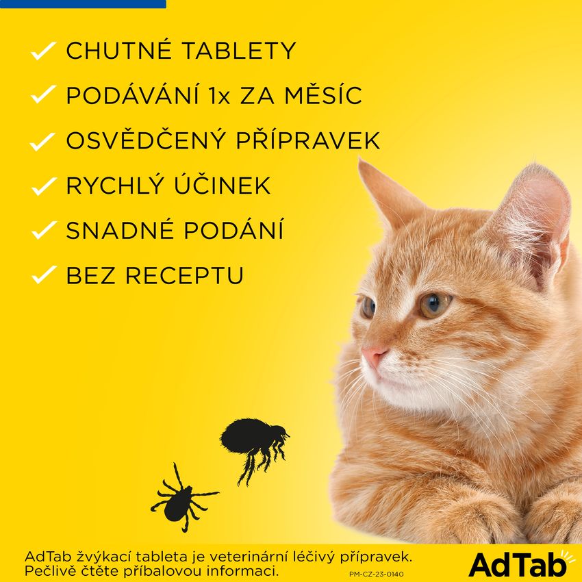 AdTab 48mg žvýkací tablety pro kočky 2-8kg 1ks. Foto 9