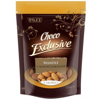 Poex Choco Exclusive Mandle v mléčné čokoládě a skořici 175g