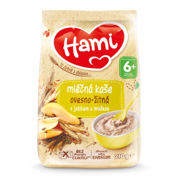 Hami ml.kaše ovesno-žitná s jablkem a hruškou 210g