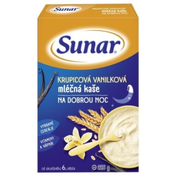 Sunar mléčná vanilková kaše rýžová 225g