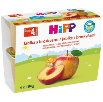 HiPP Jablka s broskvemi Bio 4x100g