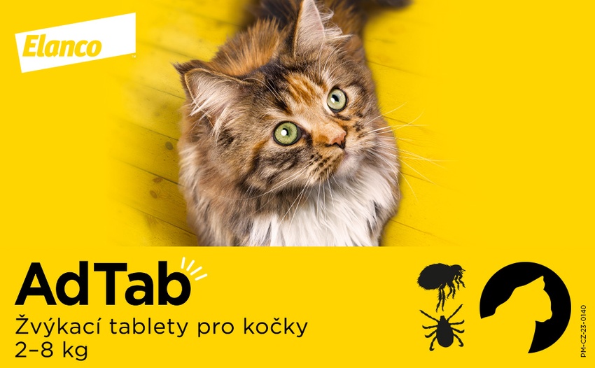 AdTab 48mg žvýkací tablety pro kočky 2-8kg 1ks. Foto 3