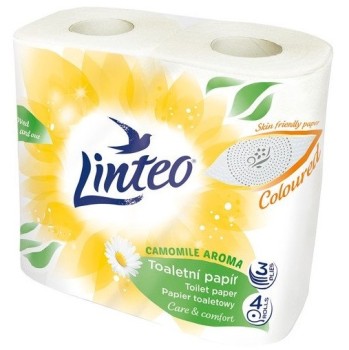 Linteo Toaletní papír heřmánek 3-vrstvý 4role