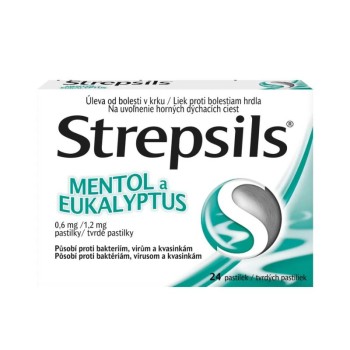 STREPSILS MENTOL A EUKALYPTUS 0,6MG/1,2MG pastilka 24