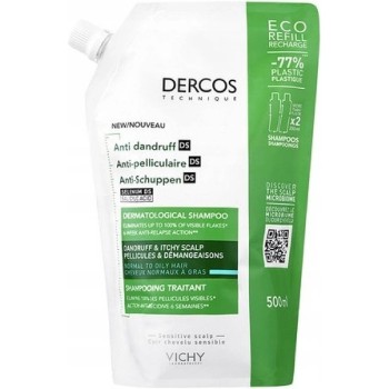 VICHY DERCOS Šampon lupy mastné vlasy náplň 500ml