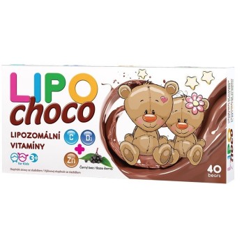 LIPOchoco lipozomální vitamíny C+D3+Zn 40 bears