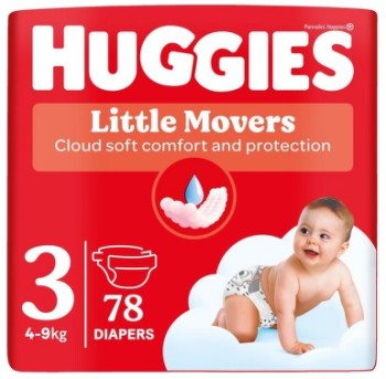 HUGGIES Little Movers 3 4-9kg 78ks