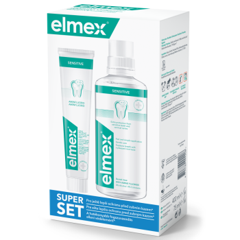 ELMEX Sensitive ústní voda 400ml+zubní pasta 75ml