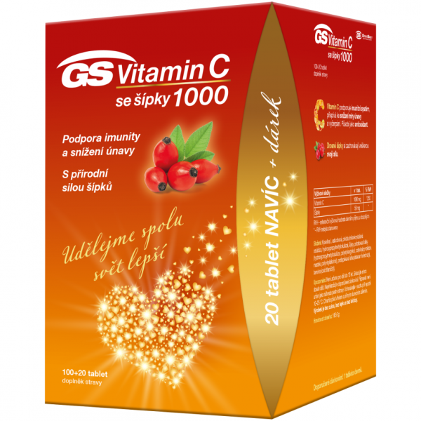 GS Vitamin C1000 se šípky 120 tablet dárkové balení