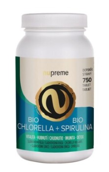 Chlorella+Spirulina tbl.750 BIO NUPREME