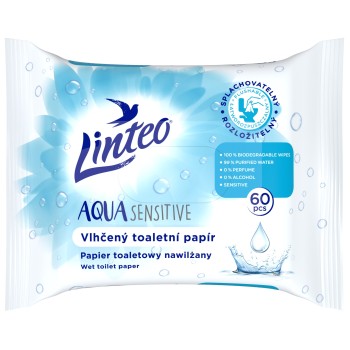 Linteo Vlhčený toaletní papír Aqua Sensitive 60ks
