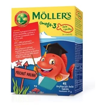 Mollers Omega 3 Želé rybičky 45ks malinová příchuť