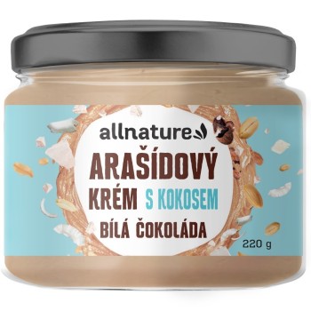 Allnature Arašídový krém s kokosem bílá čokoláda 220g