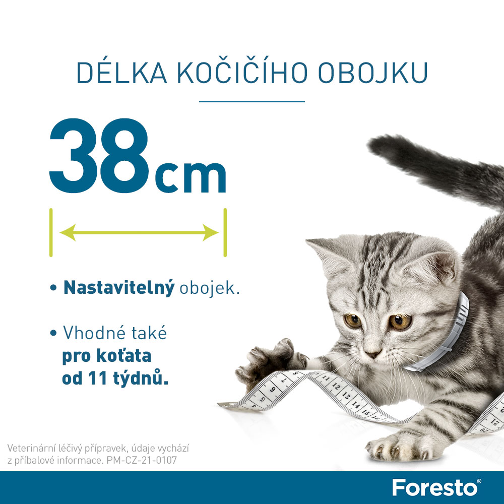 Foresto 1.25g+0.56g obojek kočky+psy do 8kg 38cm. Foto 9a