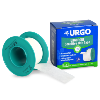 URGO PORE Náplast netkaný textil 2.5cmx5m NOVÁ