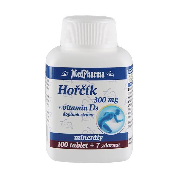 MedPharma Hořčík 300mg + Vitamin D3 107tbl