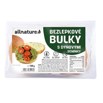 Allnature Bezlepkové bulky s dýňovými semínky 100g