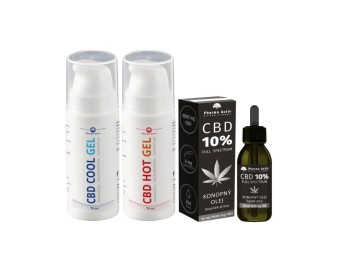 CBD Hot&Cool gel 2x75ml+CBD 10% Konopný olej 10ml