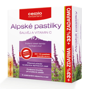Cemio Alpské pastilky šalvěj a vitamin C pst.30+10