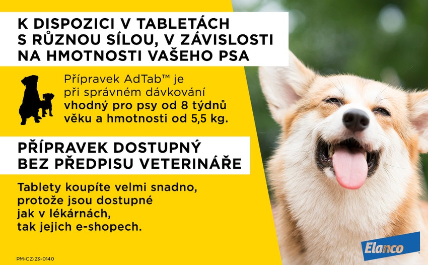 AdTab 225 mg žvýkací tablety pro psy o hmotnosti 5,5–11 kg. Foto 6