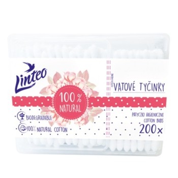 Linteo Vatové tyčinky natural box 200ks