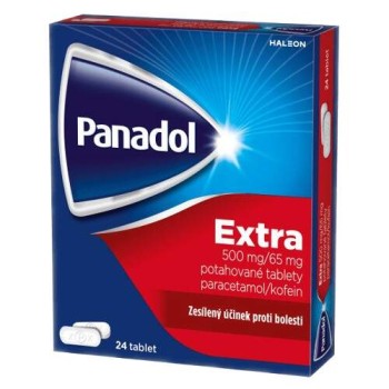 Panadol Extra 500mg/65mg potahované tablety 24 IV