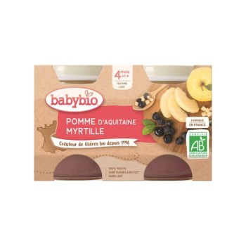 BABYBIO jablko-borůvky 4m+ 2x130g