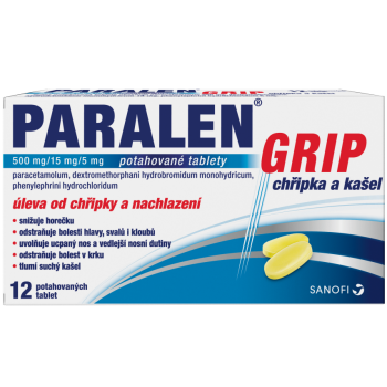 Paralen Grip chřipka a kašel 500/15/5mg tbl.flm.12