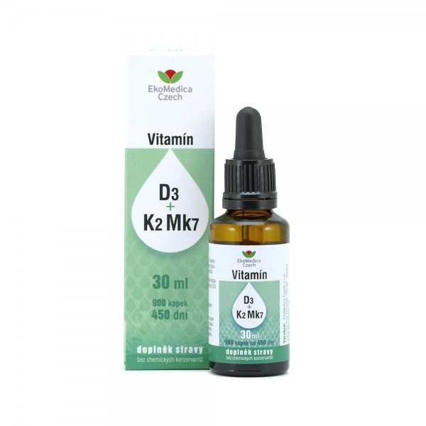 Vitamín D3+K2 Mk7 30ml EKOMEDICA