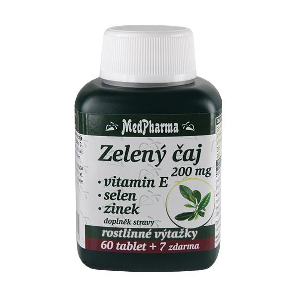 MedPharma Zelený čaj 200mg Vitamin E + Selen + Zinek 67tbl